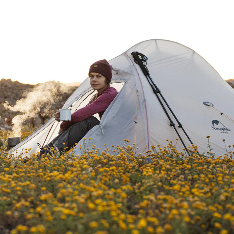 Trekking 1-Person Tent: Lightweight, compact, and durable with waterproof materials. Perfect for solo camping and backpacking adventures.