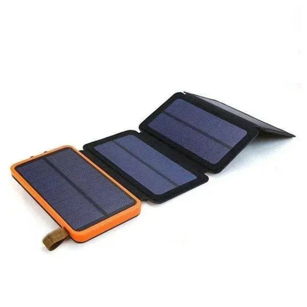 Solar Power Bank 100000mAh: High-capacity portable charger with solar charging, dual USB ports, and built-in LED light. Perfect for camping and outdoor adventures.