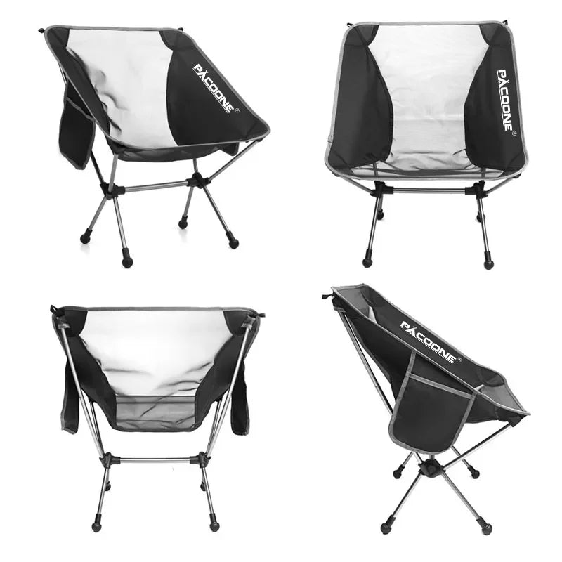 Outdoor Aluminum Chair: Lightweight, foldable, and durable camping chair with 7075 aviation aluminum frame. Compact, portable, and supports up to 90kg.