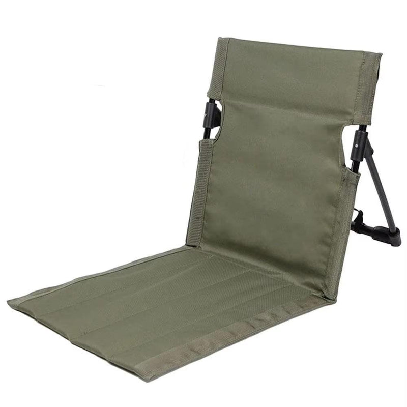 Ergonomic Ground Support Chair: Lightweight, portable, and durable. Perfect for camping, fishing, or beach relaxation with optimal back support and easy setup.