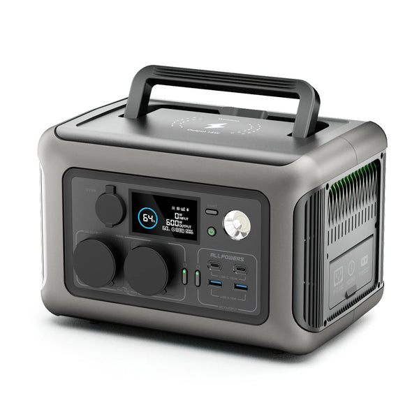 Power Bank Station: Portable 600W power station with fast 1-hour recharge, multiple ports, and long-lasting LiFePO4 battery. Perfect for camping and emergencies.