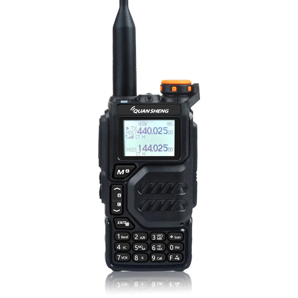 UV-K5 Walkie Talkie: Dual-band, long-range radio with advanced features like VOX, FM, and NOAA channels. Durable, compact, and perfect for outdoor or professional use.